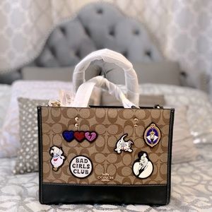 Disney X Coach Dempsey Carryall In Signature Canvas With Patches